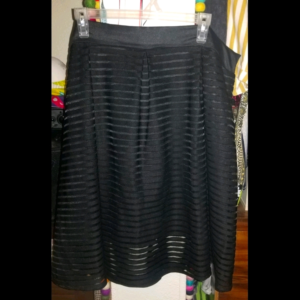 Layered Striped Blk Skirt - Sensational Collection